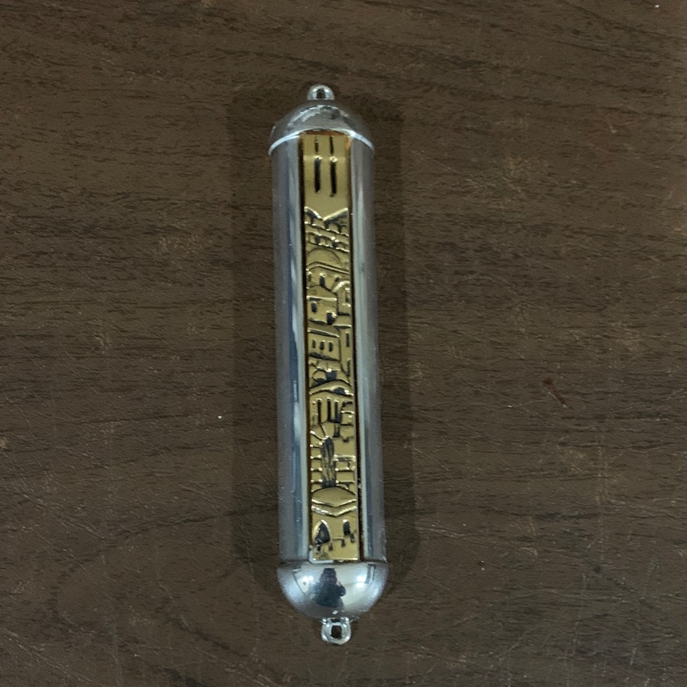 Silver and Gold Mezuzah Case